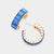Baguette Stone Hoop Earring, Blue