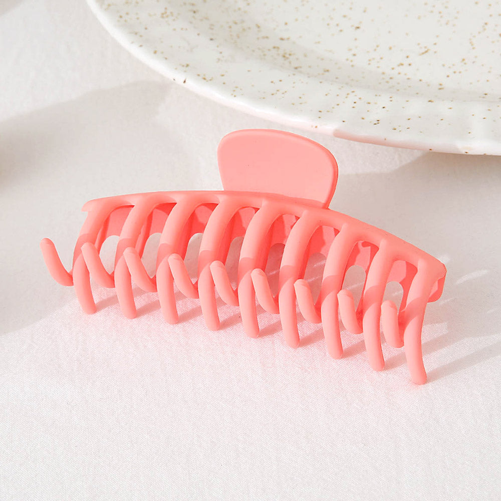 Jumbo Round Hair Claw Clip, Peach