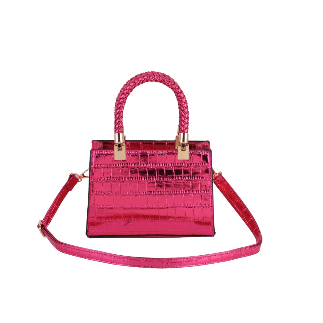 Metallic Croc Square Handbag