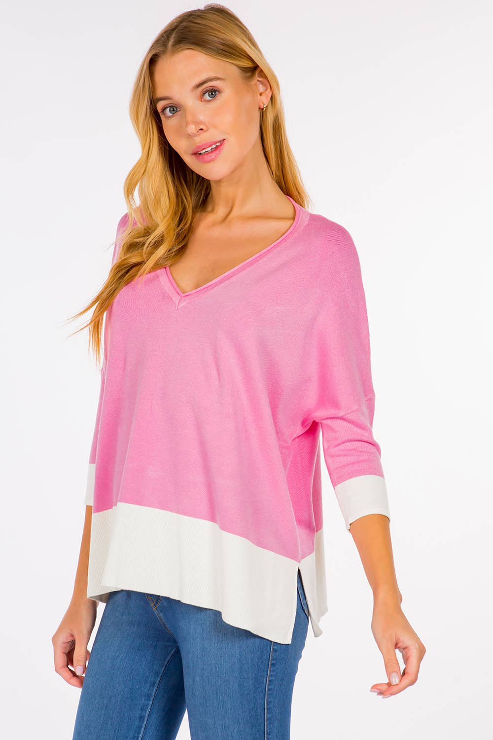 Chelsea Color Block V Neck Pullover