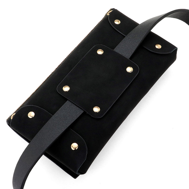 Beaded Lion Belt Bag Crossbody, Black
