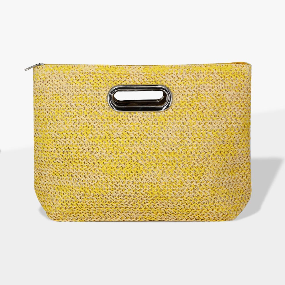 Woven Summer Clutch Bag, Yellow