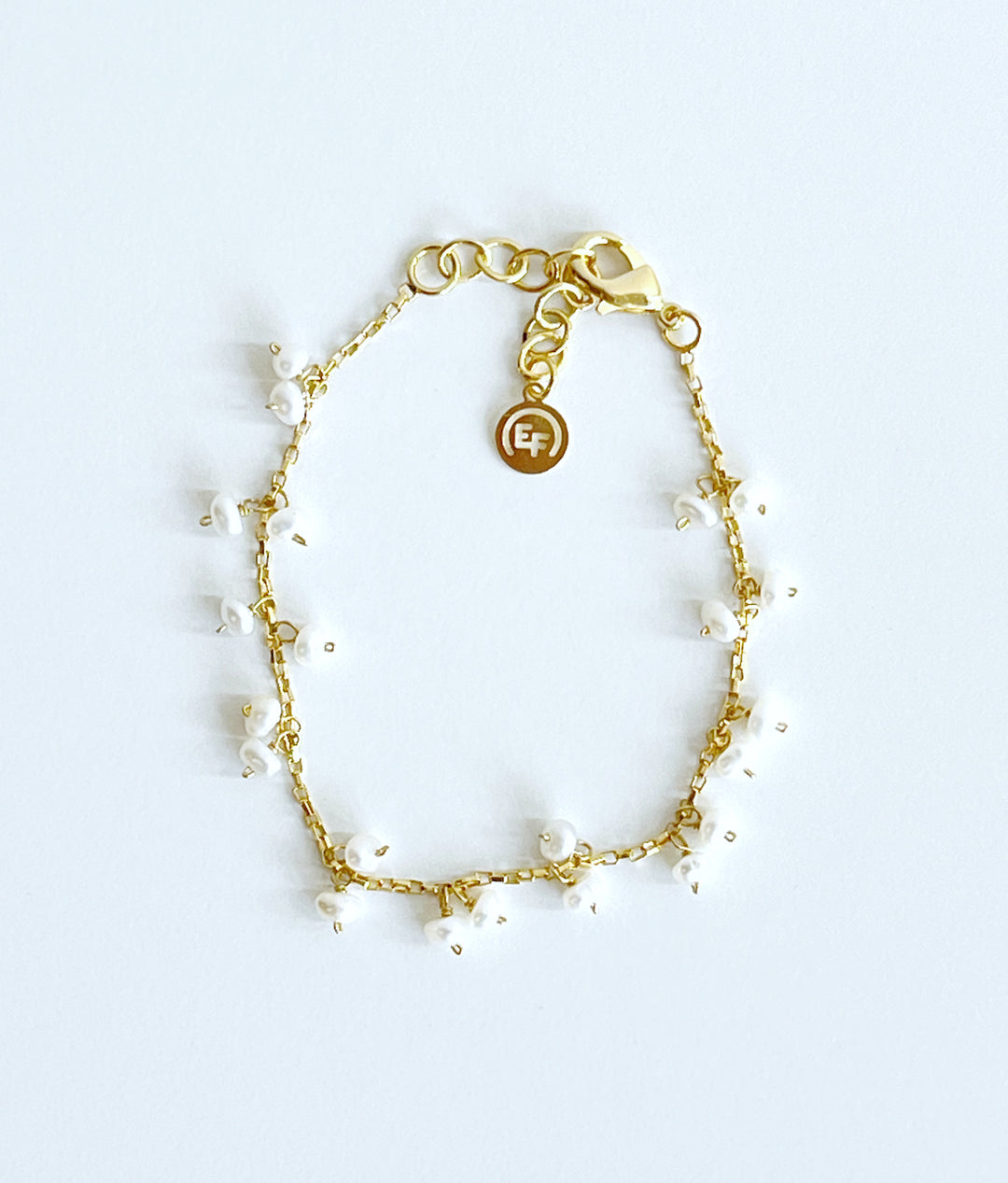 Dainty Pearl Cluster Bracelet, Gold