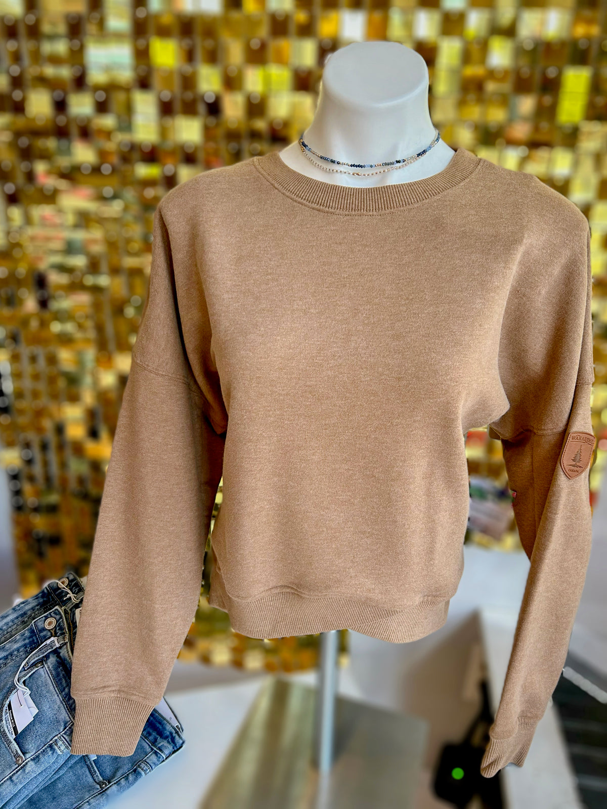 Erma Scooped Hem Drop Shoulder Sweatshirt