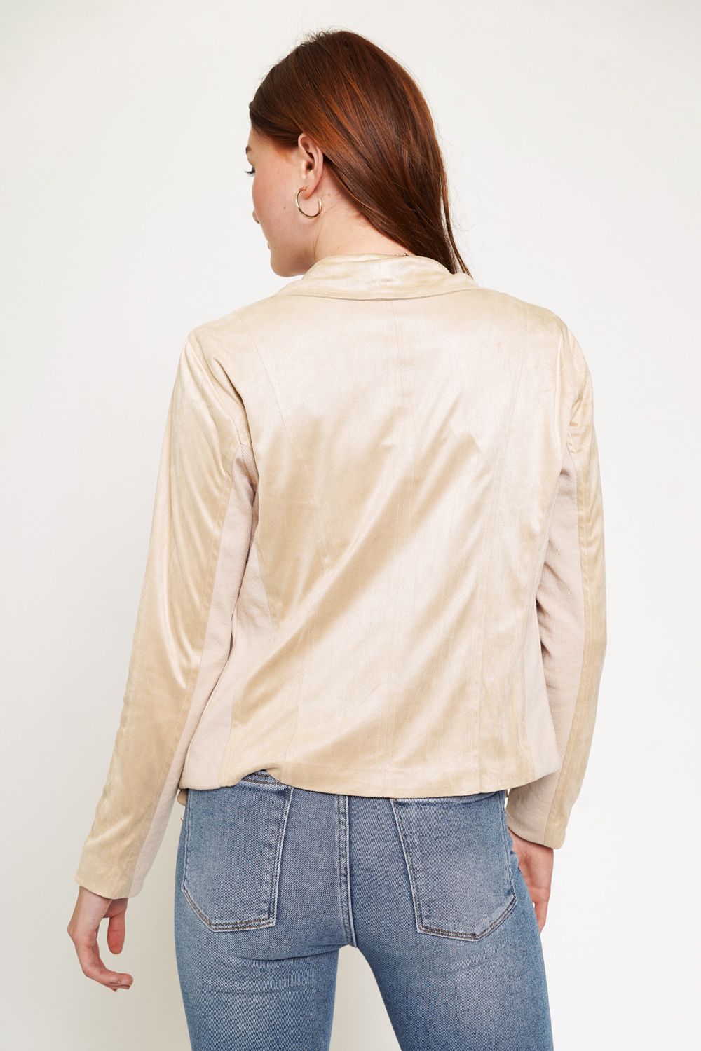 Faux Suede Moto Jacket