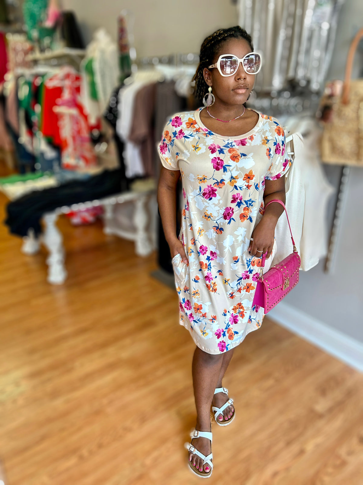Floral Print T-Shirt Mini Dress