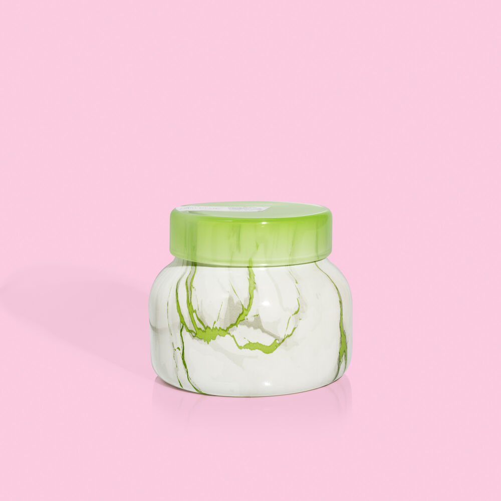 Modern Marble Petite Jar, Honeydew