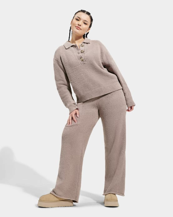UGG Mowery Button Neck Soft Sweater, Granite