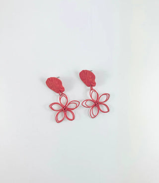 Wired Shell Flower Matte Earring Blush