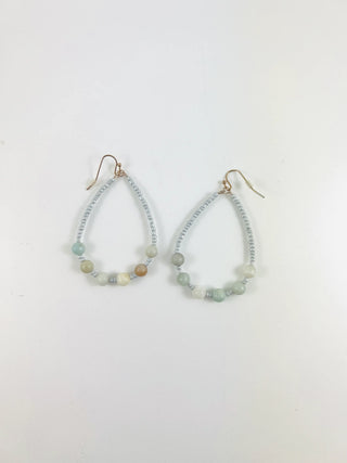 Beaded Wire Teardrop Dangle Earring