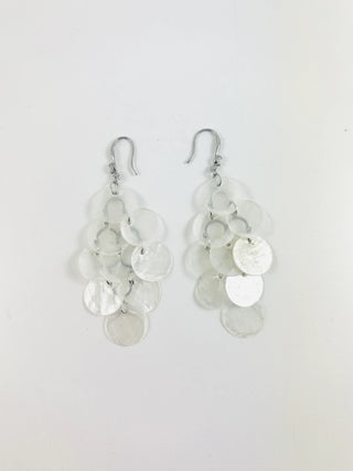 Translucent Shell Cluster Earring Stainless Steel