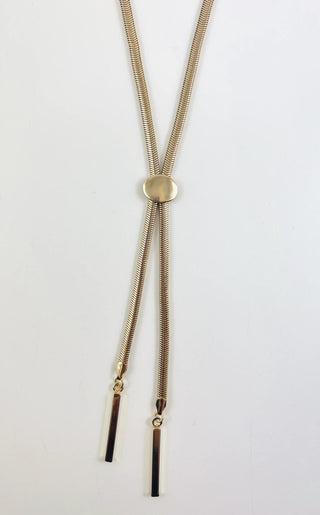 Y Snake Chain Double Bar Pendant Necklace