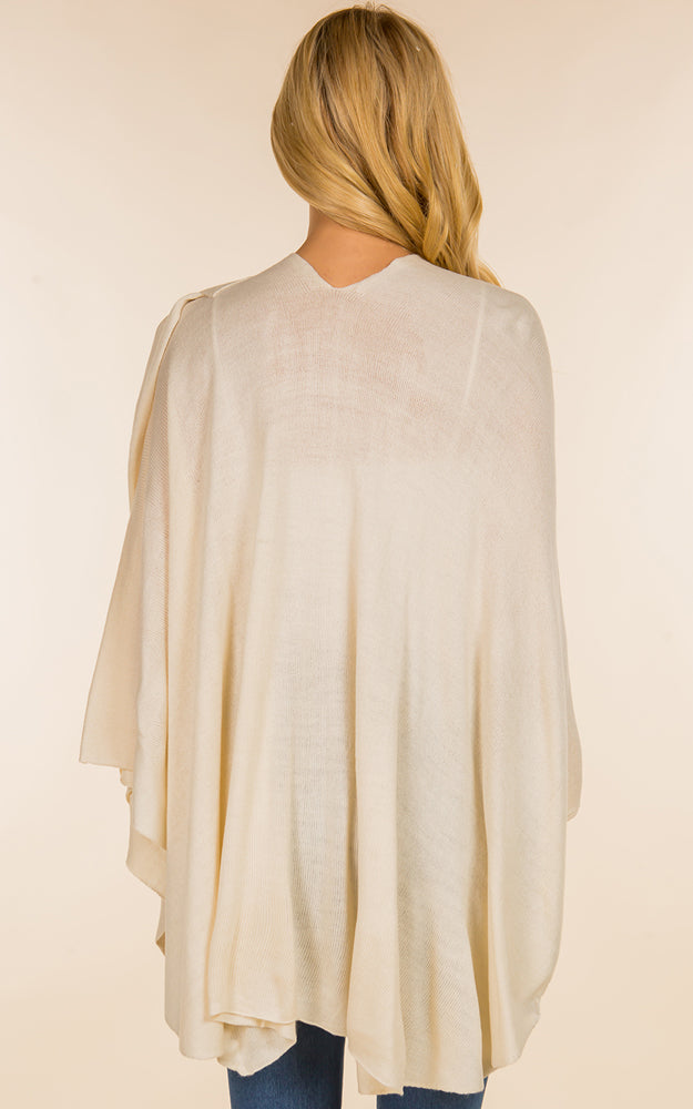 Lightweight Shawl w/ Loop Design, Ivory