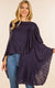 Lightweight Shawl w/ Loop Design, Navy