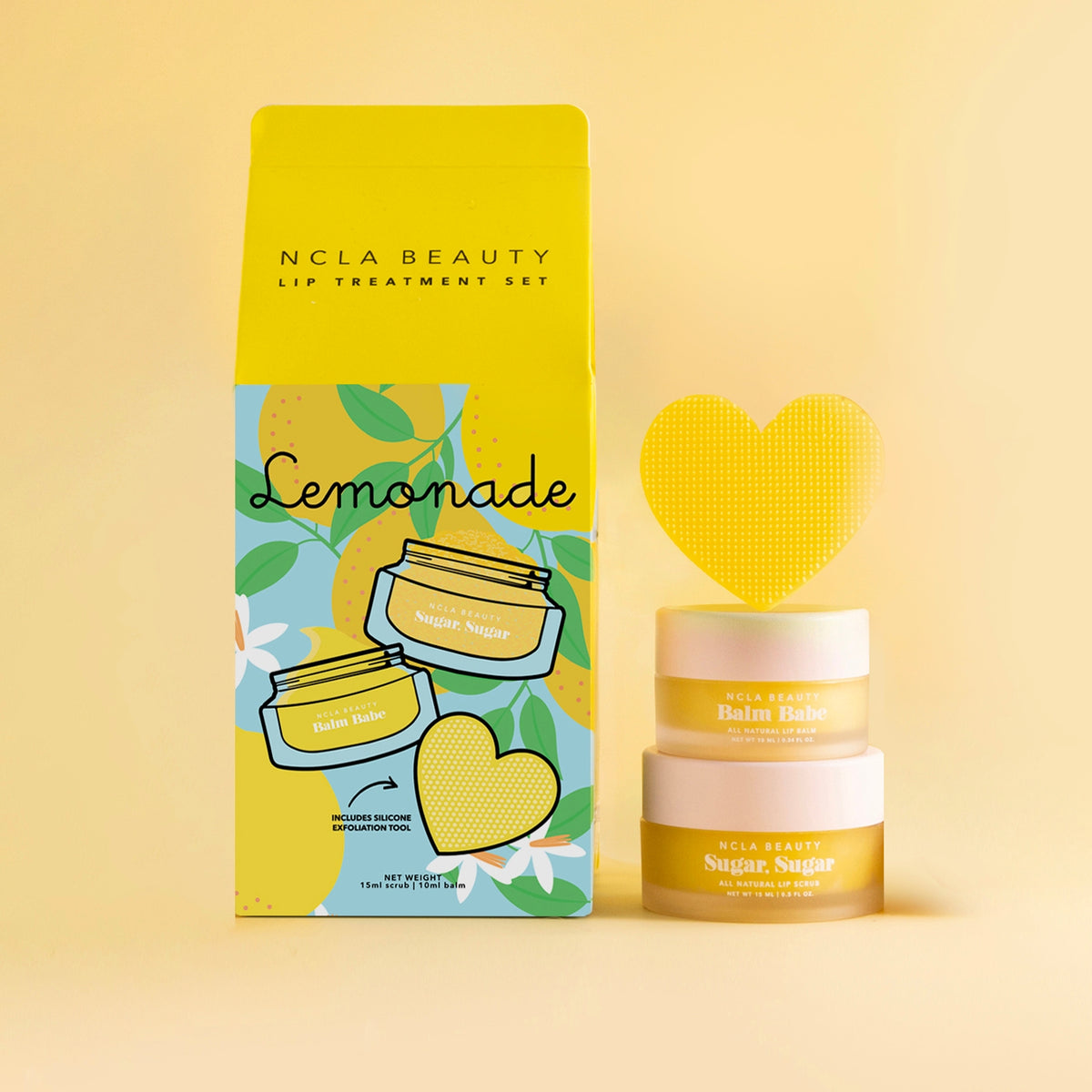 NCLA Beauty Lemonade Lip Care Duo + Lip Scrubber