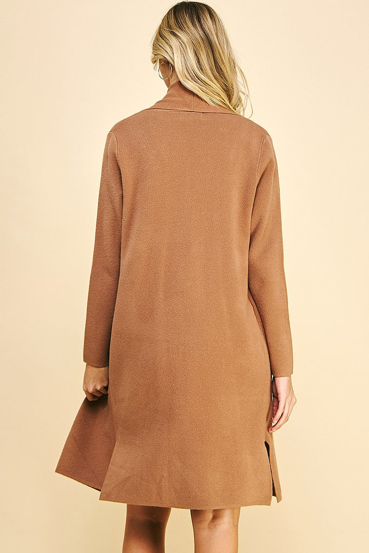 Long Felt Cardigan, Camel