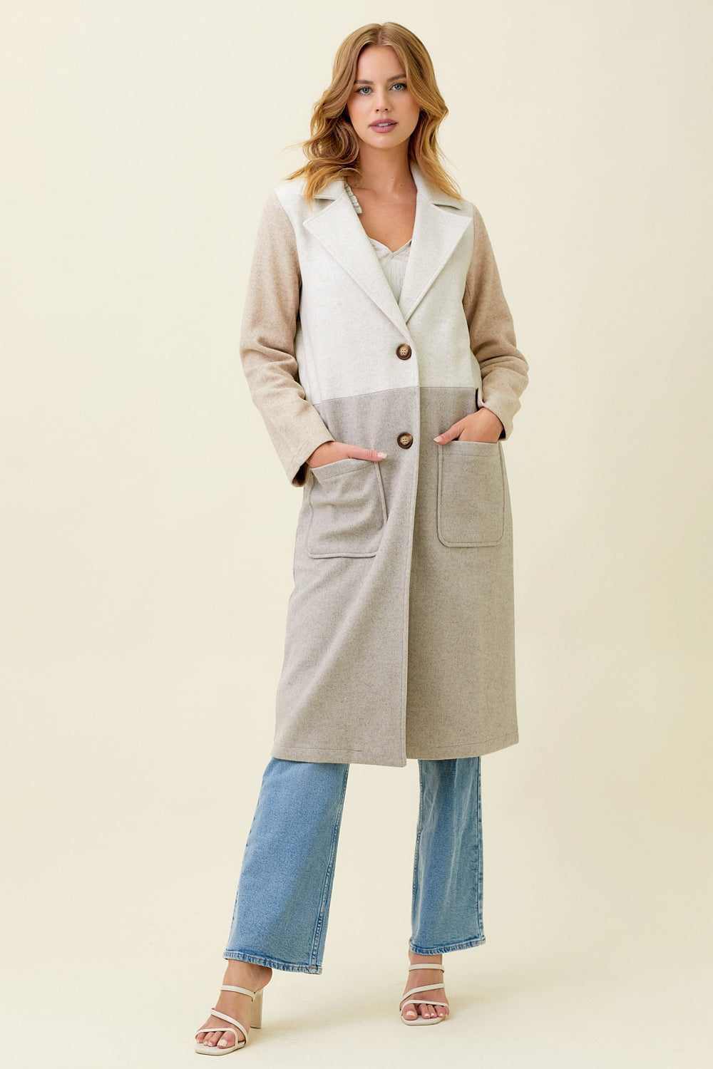 Longline Color Block Coat