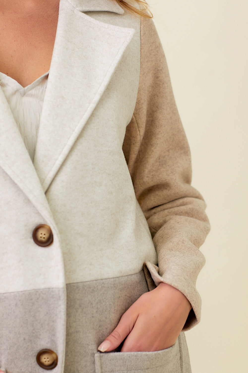 Longline Color Block Coat