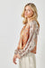 Mixed Floral Satin Surplice Top