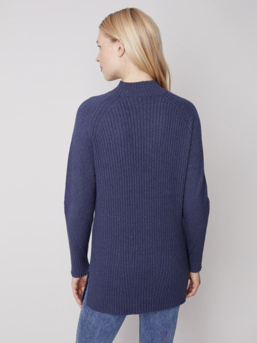 Mock Neck Raglan Tunic Sweater