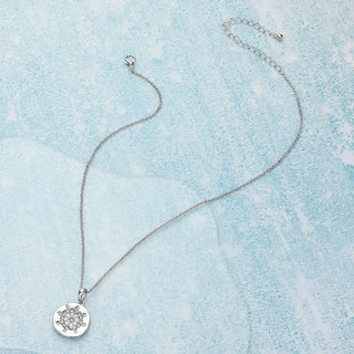 Silvertone Compass Pendant Necklace