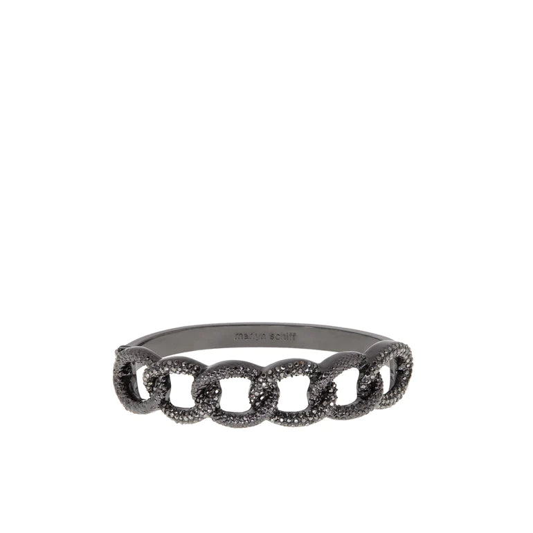 Pave Link Statement Hinge Bangle