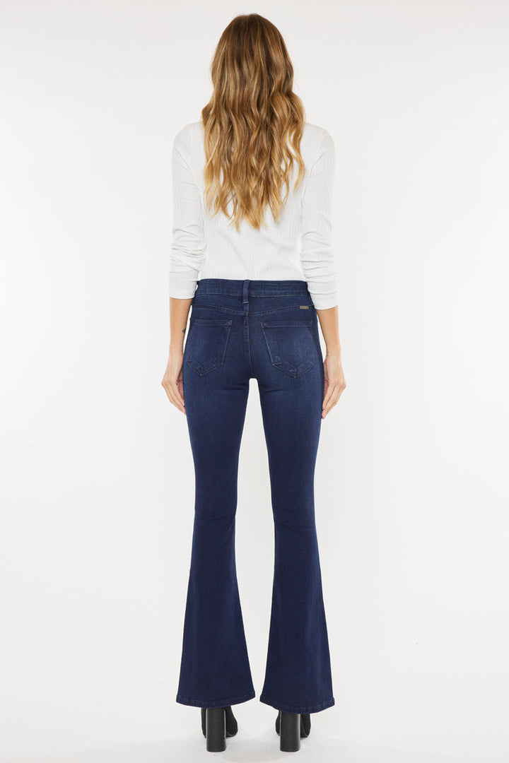 Petite High Rise Flare Jean, Dark Wash