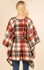 Acrylic Plaid Belted Wrap w/ Faux Leather Trim, Red