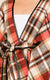 Acrylic Plaid Belted Wrap w/ Faux Leather Trim, Red