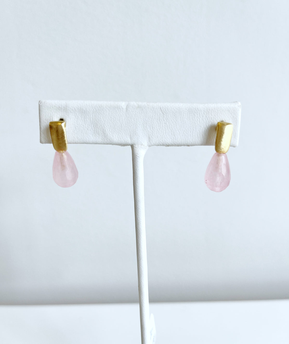 Precious Stone Earring, Rose Quartz