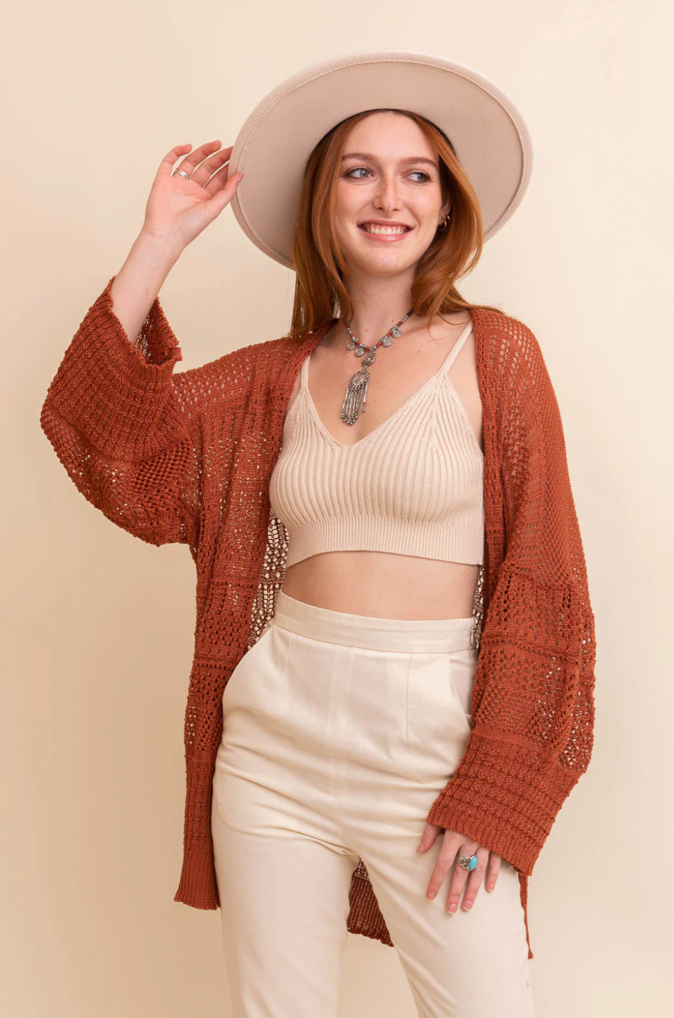 Relaxed Net Cardigan