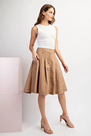 Solid A-Line Midi Skirt Coco
