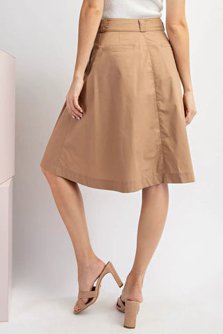 Solid A-Line Midi Skirt Coco