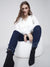 Dual Textured V Neck Knit Top, Ecru