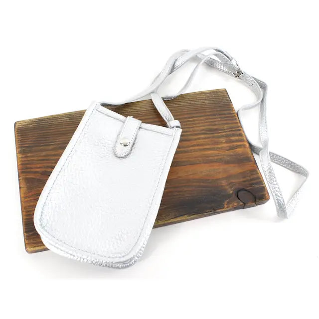 Small Pouch Crossbody Bag, Silver