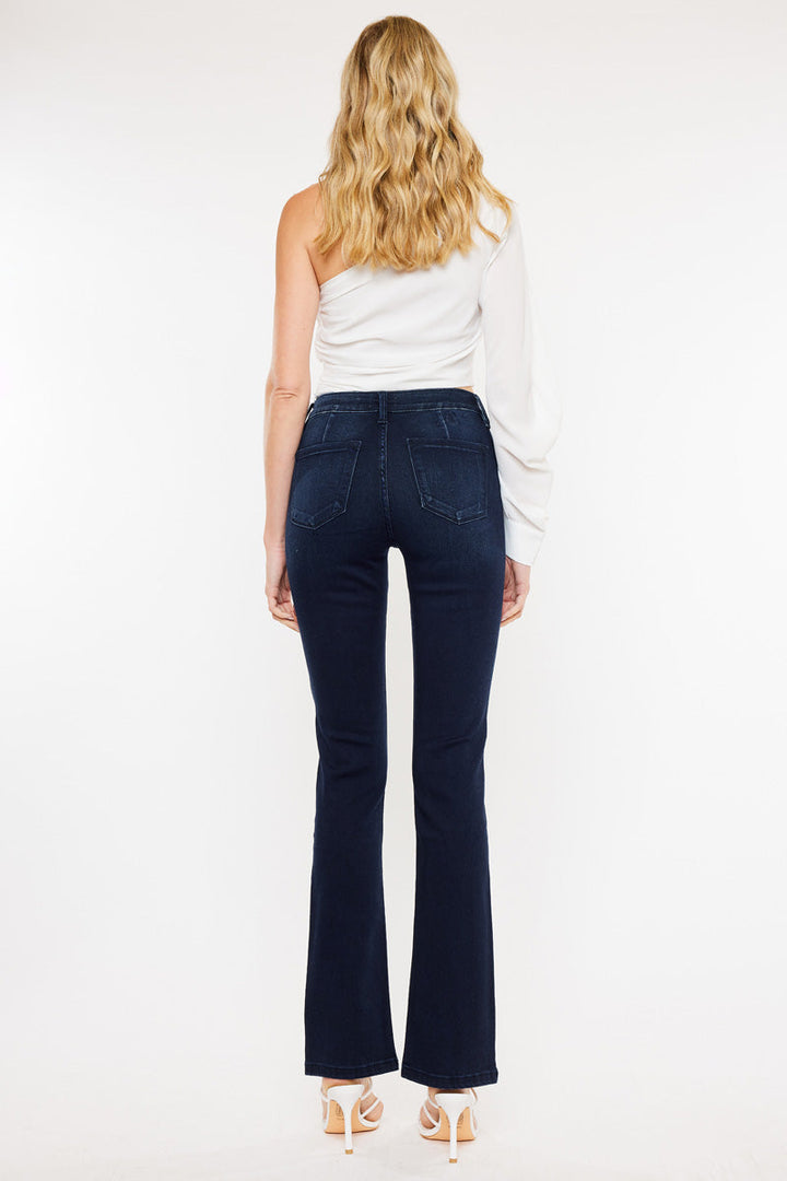 Split Hem Bootcut Jean, Dark Wash