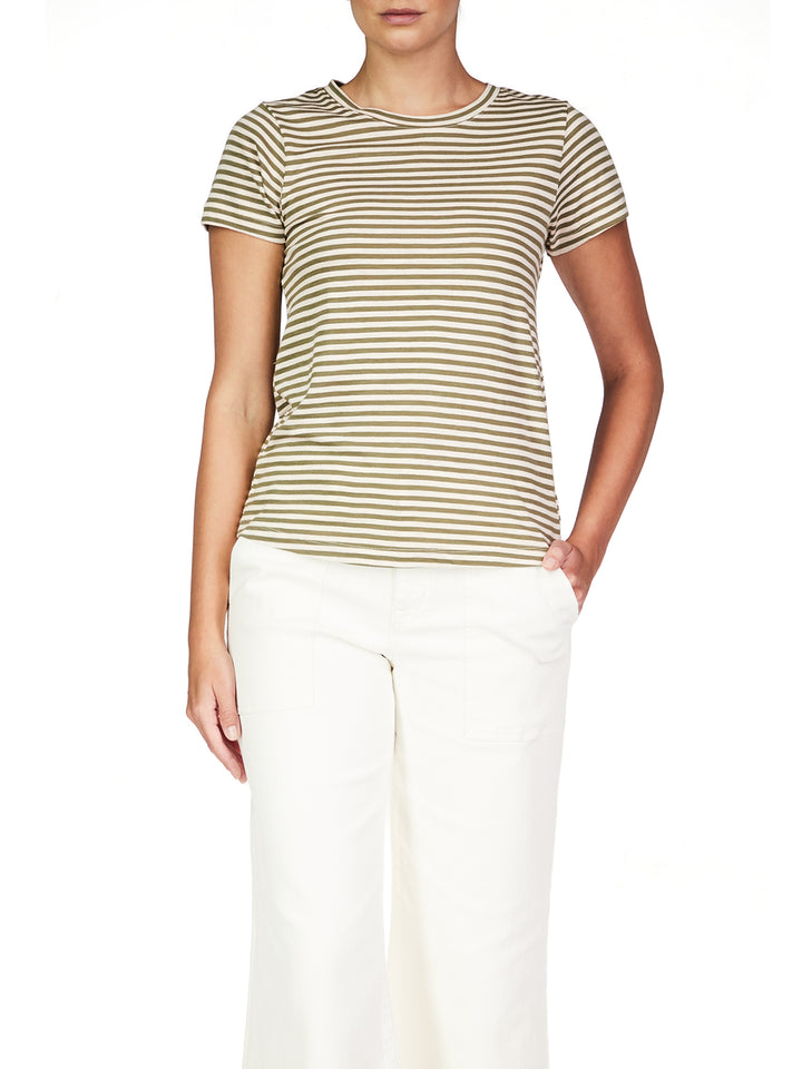 The Perfect Tee, Burnt Olive Stripe