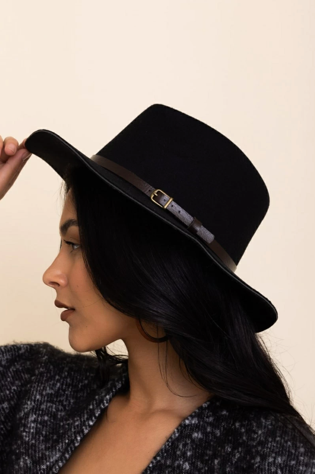 Western Style Felted Hat, Black