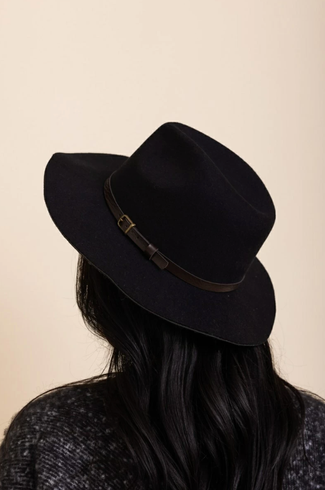 Western Style Felted Hat, Black