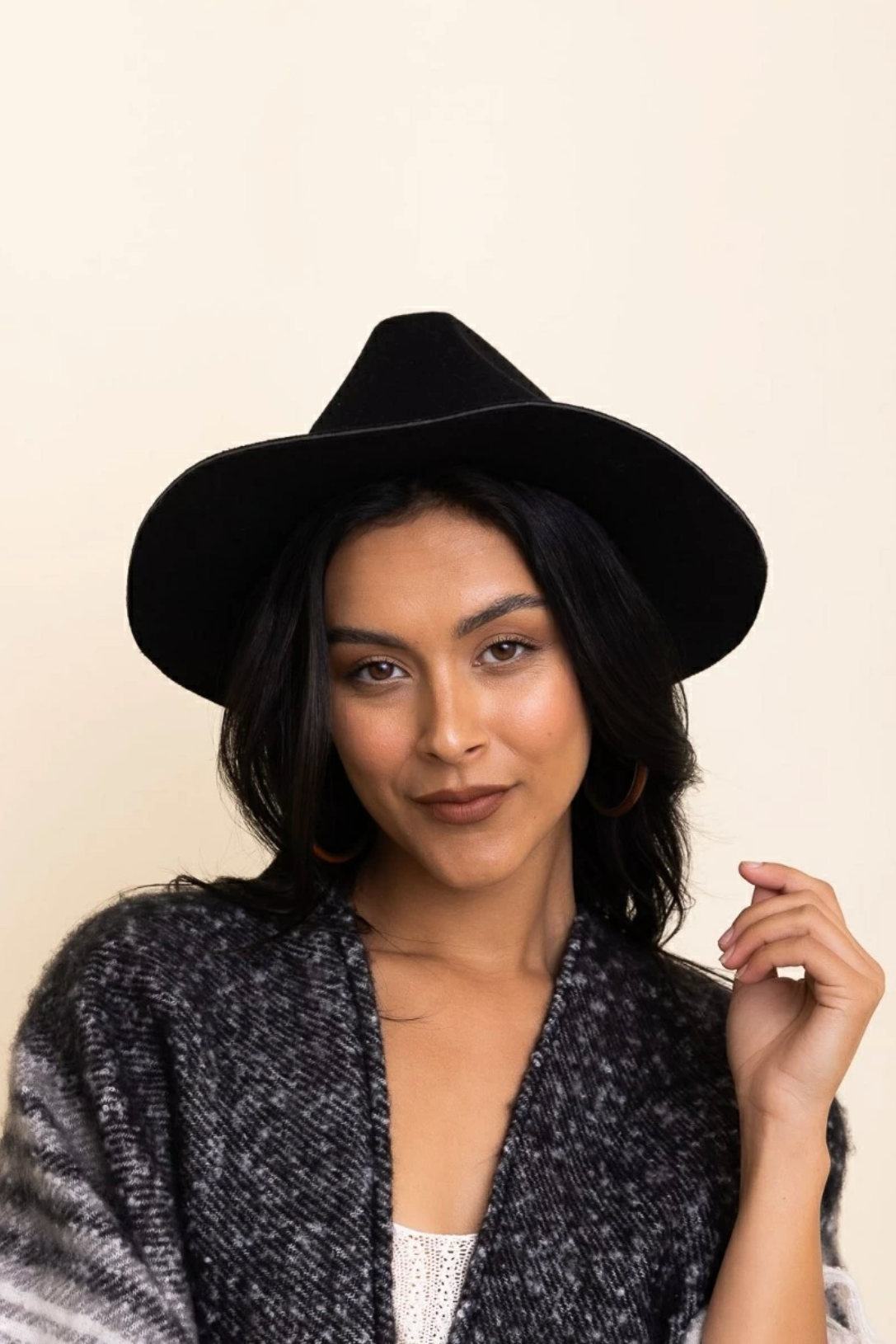 Western Style Felted Hat, Black