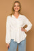 Drawstring Waist Button Down Blouse