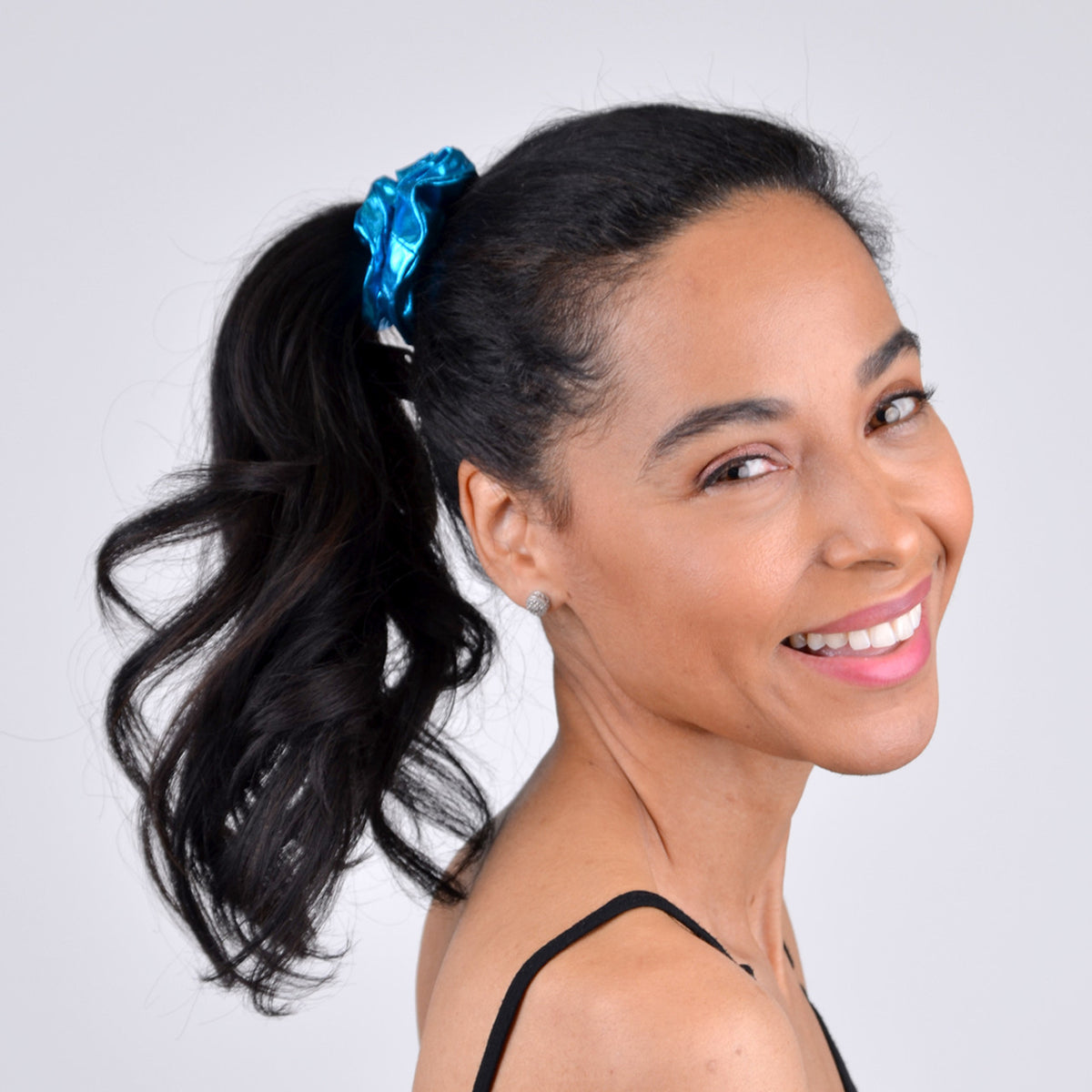 Metallic Hair Scrunchie, Fuchsia