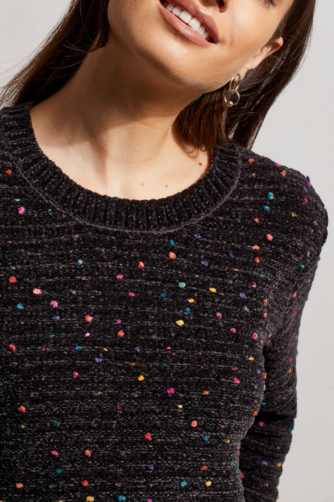 Textured Knit Crewneck Sweater