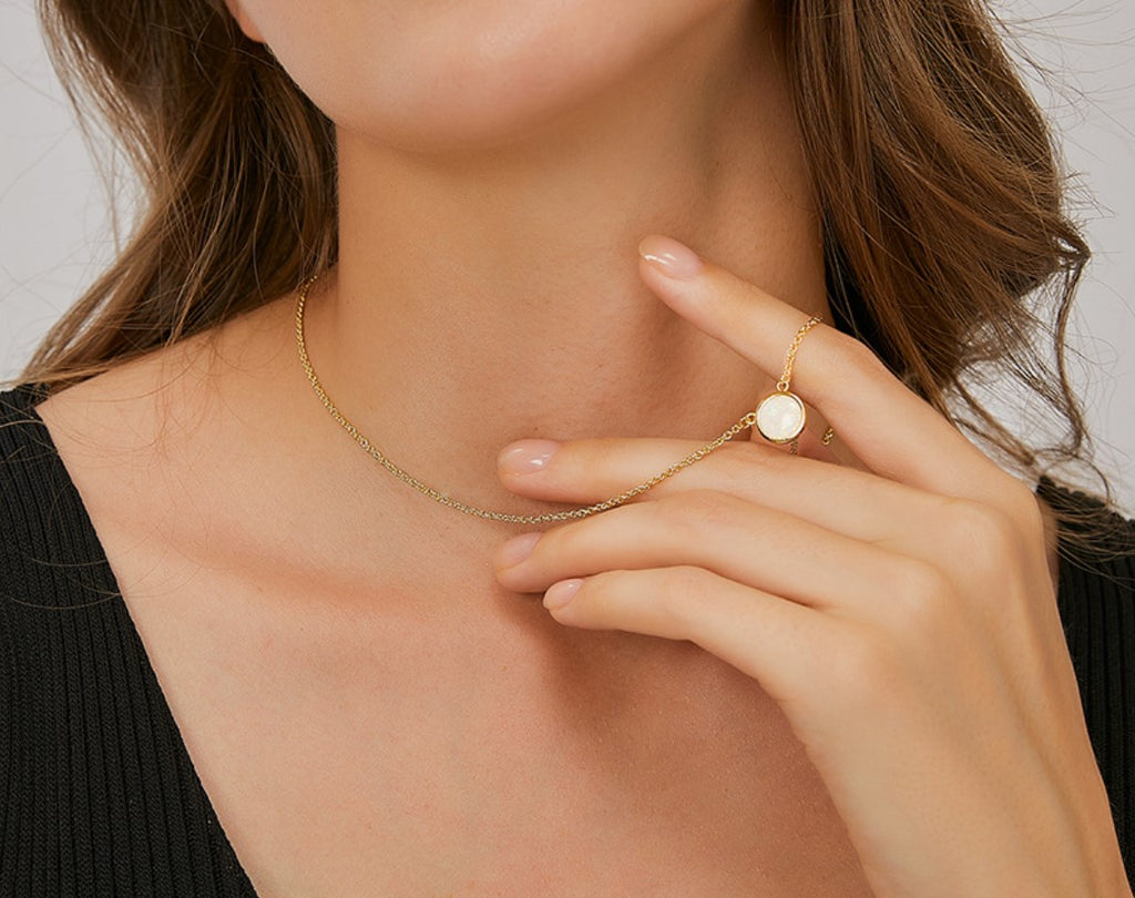 Nia White Fire Opal Necklace