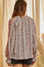 Embroidered Aztec Tie Front Blouse