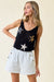 Animal Patterned Star Sweater Tank