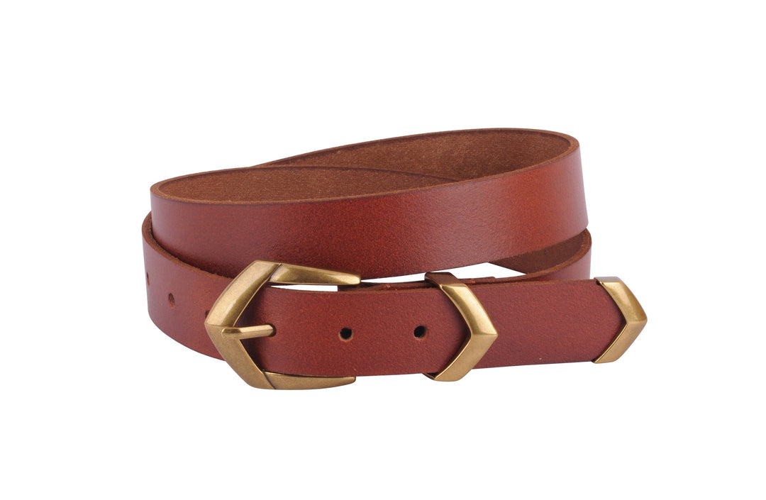 Arrow Buckle Leather Belt, Tan