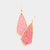 Gold Flake Long Resin Earring, Pink