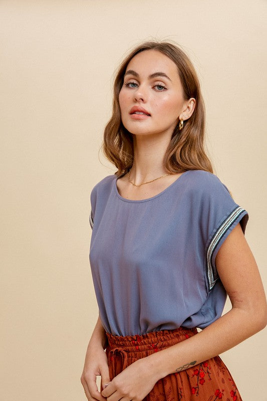 Trim Detailed Tee
