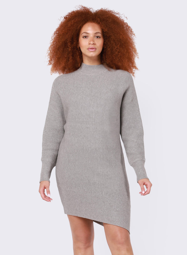 Slant Hem Mini Sweater Dress